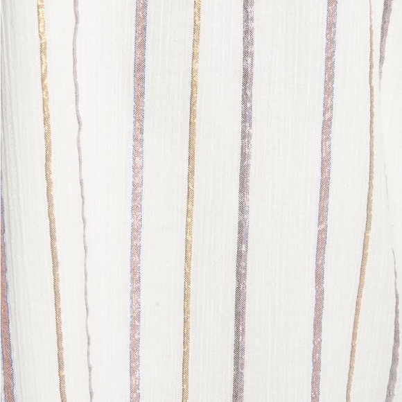 CHARLES HENRY Metallic Stripe Ivory Popover NWT - Picture 7 of 8